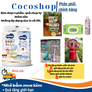 Tã /Bỉm MOONY NATURAL dán/ quần size NB62/ S58/ M46/ L36/ XL32