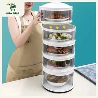  Lồng bàn 5 tầng giữ nhiệt chống bụi đa năng ngăn ngừa côn trùng tiện dụng 