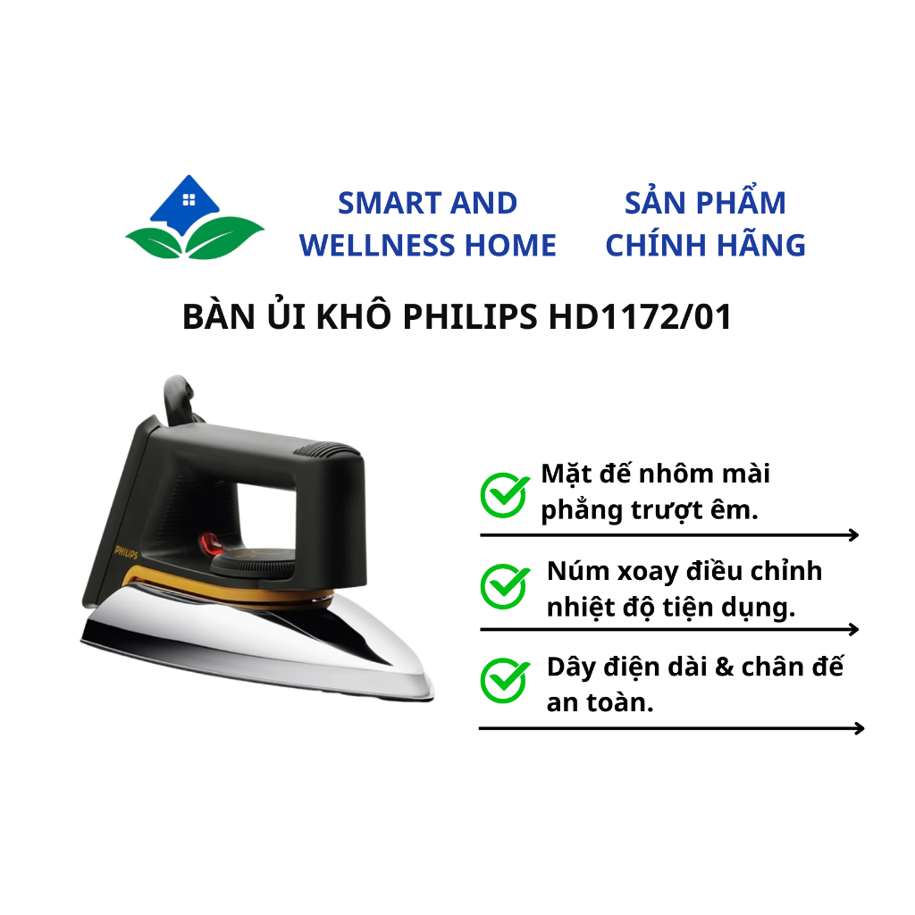 BÀN ỦI KHÔ PHILIPS HD1172/01