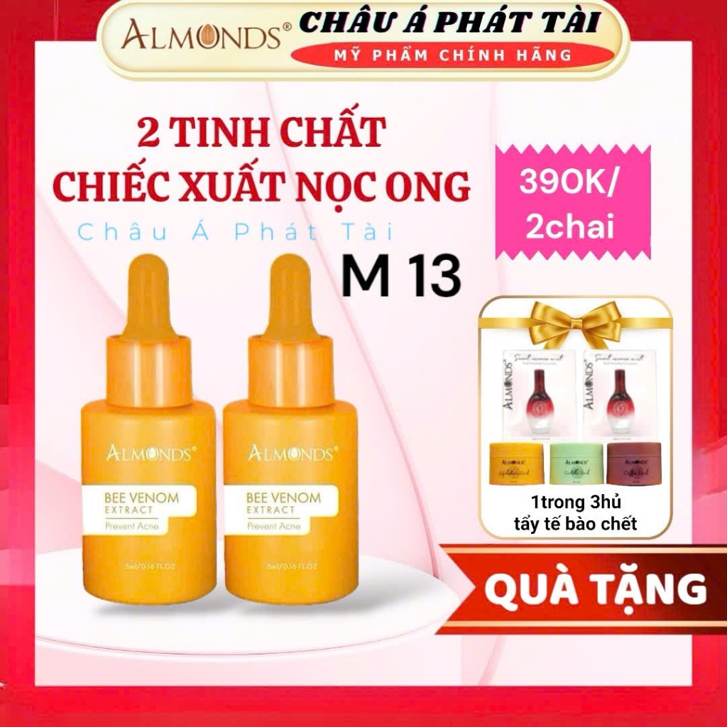 Serum Hỗ Trợ Giảm Mụn Almonds Chiết Xuất Nọc Ong 5ml [ kèm Quà Tặng]
