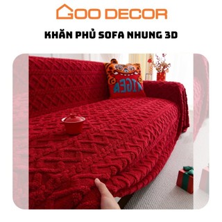  Khăn trải sofa nhung lông 3D tấm phủ ghế sofa cao cấp mềm mại - GOO Decor 