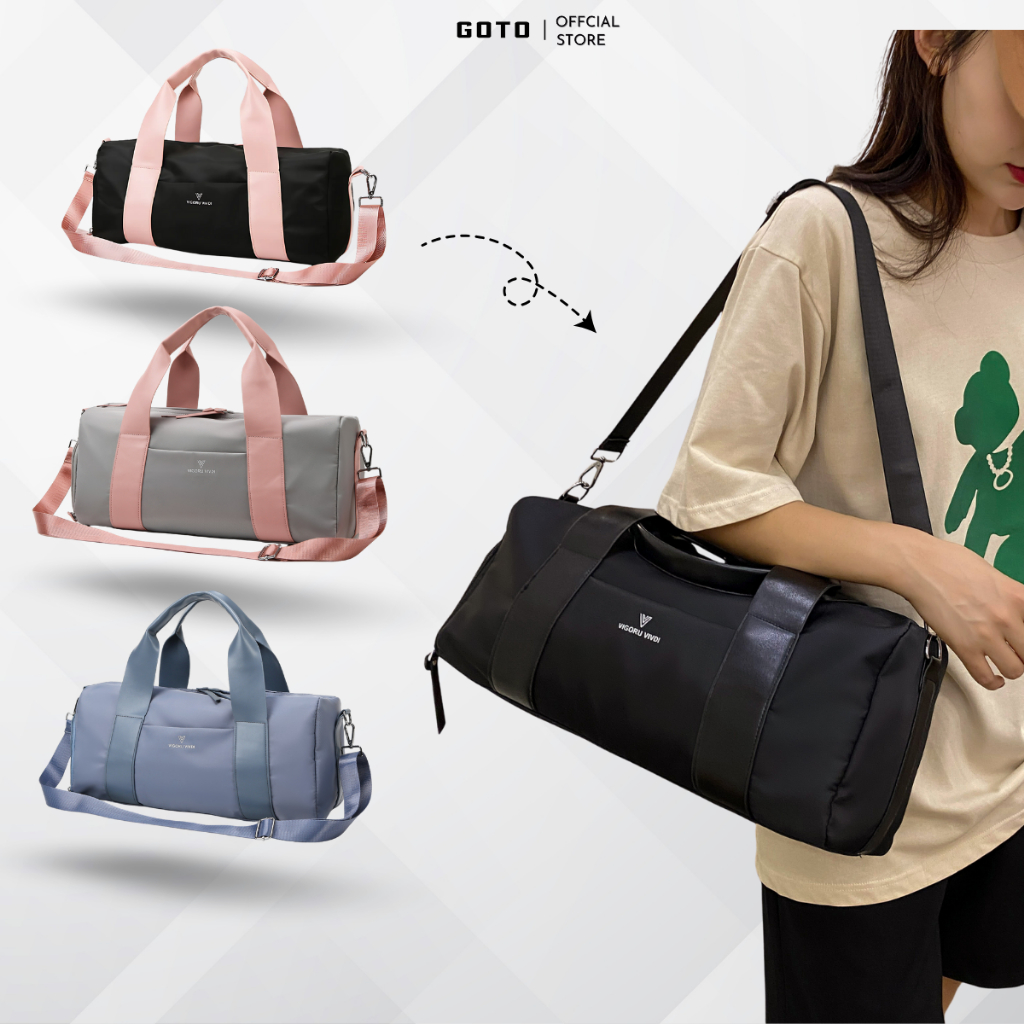 Túi trống thể thao đựng đồ du lịch, tập yoga, tập gym đa năng có ngăn để giày GOTO - GT006