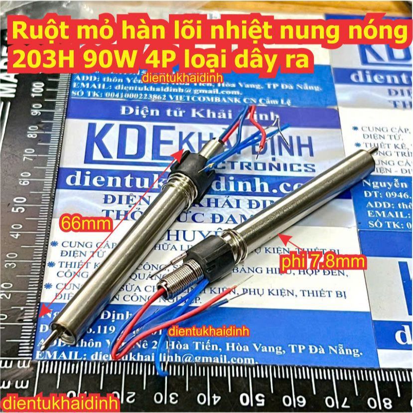 Ruột mỏ hàn lõi nhiệt nung nóng 203H 90W 4P 205H 150W 3P kde8407