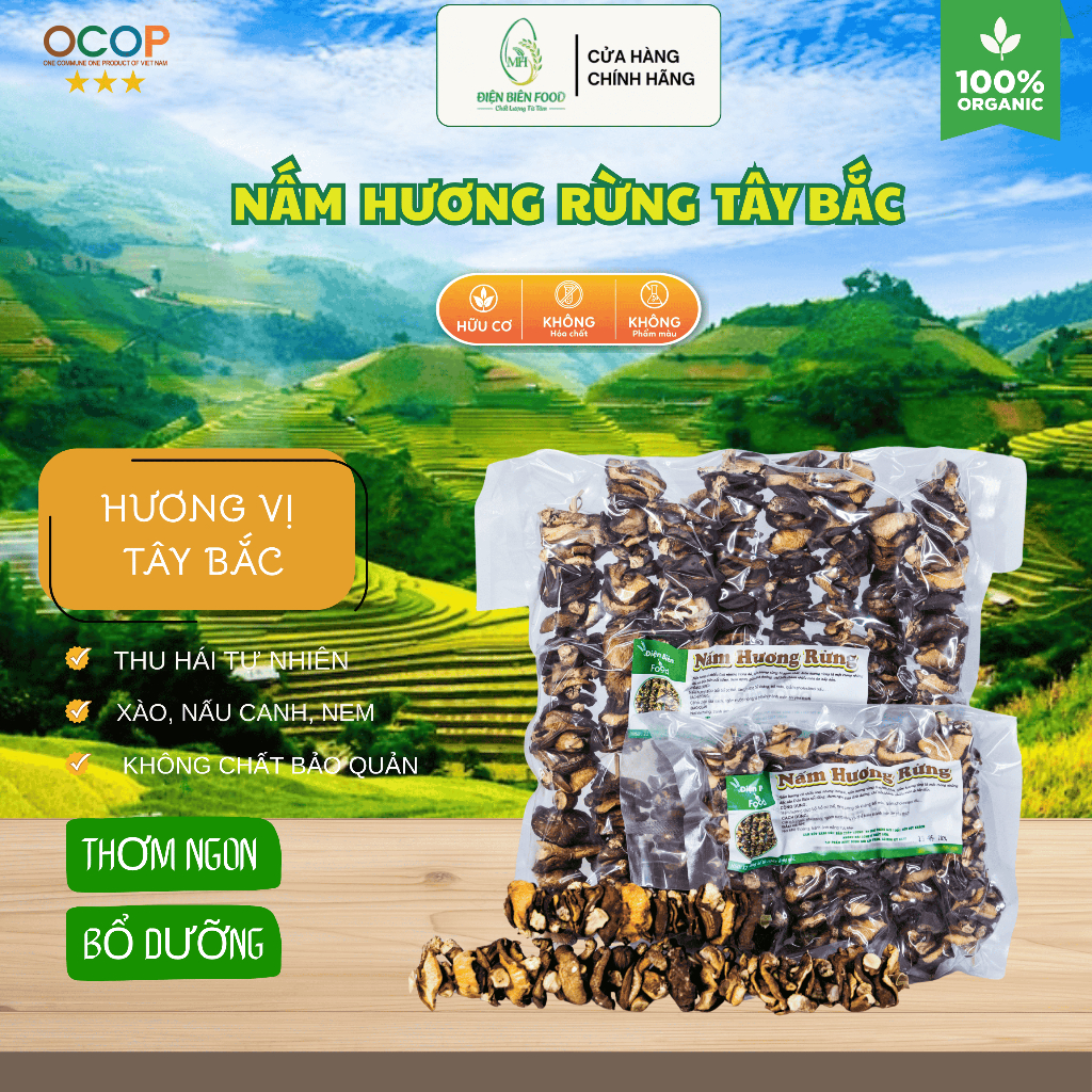 Nấm Hương Rừng Xiên Khô Điện Biên, Nấm Hương Khô Tây Bắc