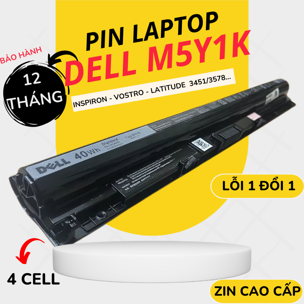   ZIN Pin Dell Inspiron 14 15 17 3000 5000 3451 3452 3458 3551 5558 5758 Vostro 3458 3558 M5Y1K 