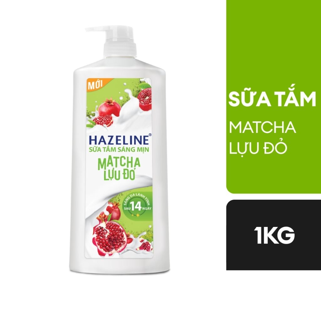 Sữa tắm Hazeline matcha lựu đỏ 1kg|Unilever chính hãng