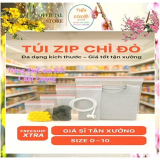  Túi Zip Chỉ Đỏ – Zipper Bấm Miệng – Ziplock Đựng Thực Phẩm Quần Áo Linh Kiện 