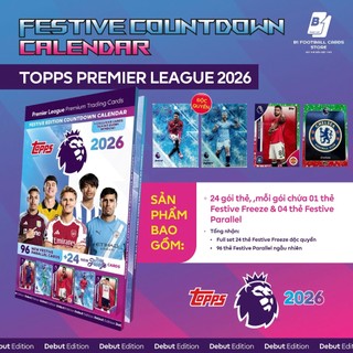 Festive Edition Countdown Calendar (Hộp Thẻ Giáng Sinh) - Topps Premier League 2026 Debut Edition