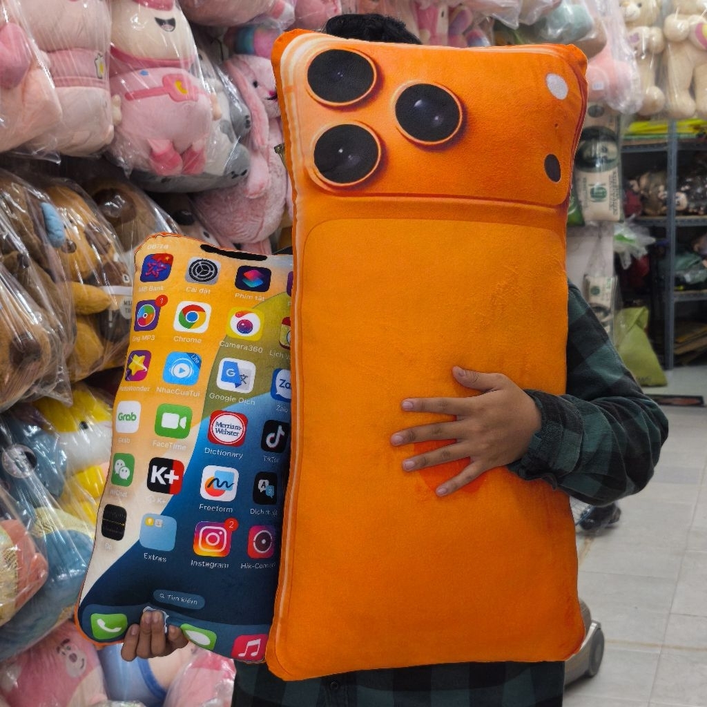 Gối bông mô phỏng hình điện thoại iPhone 17 dễ thương, nhiều kích thước