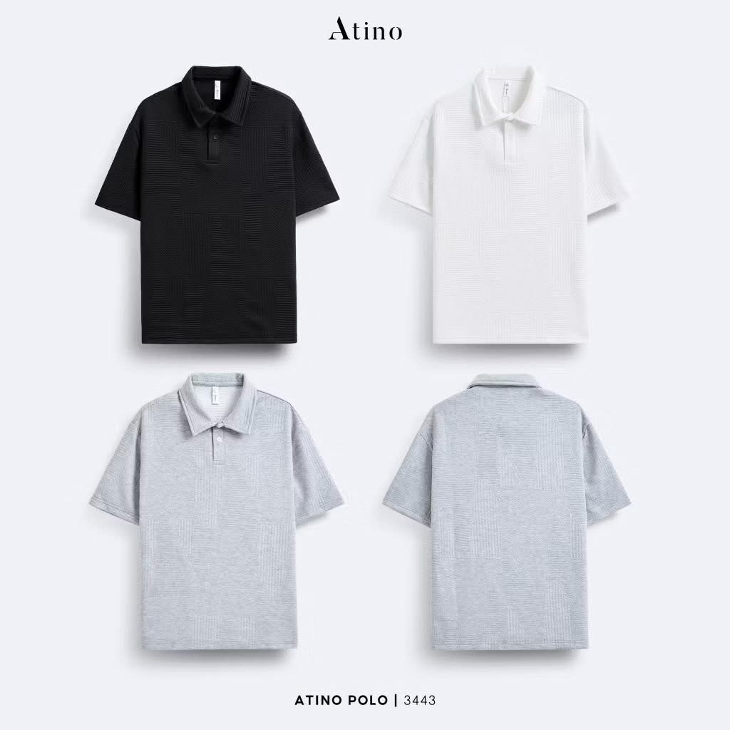 áo polo atino cotton xốp nổi chéo