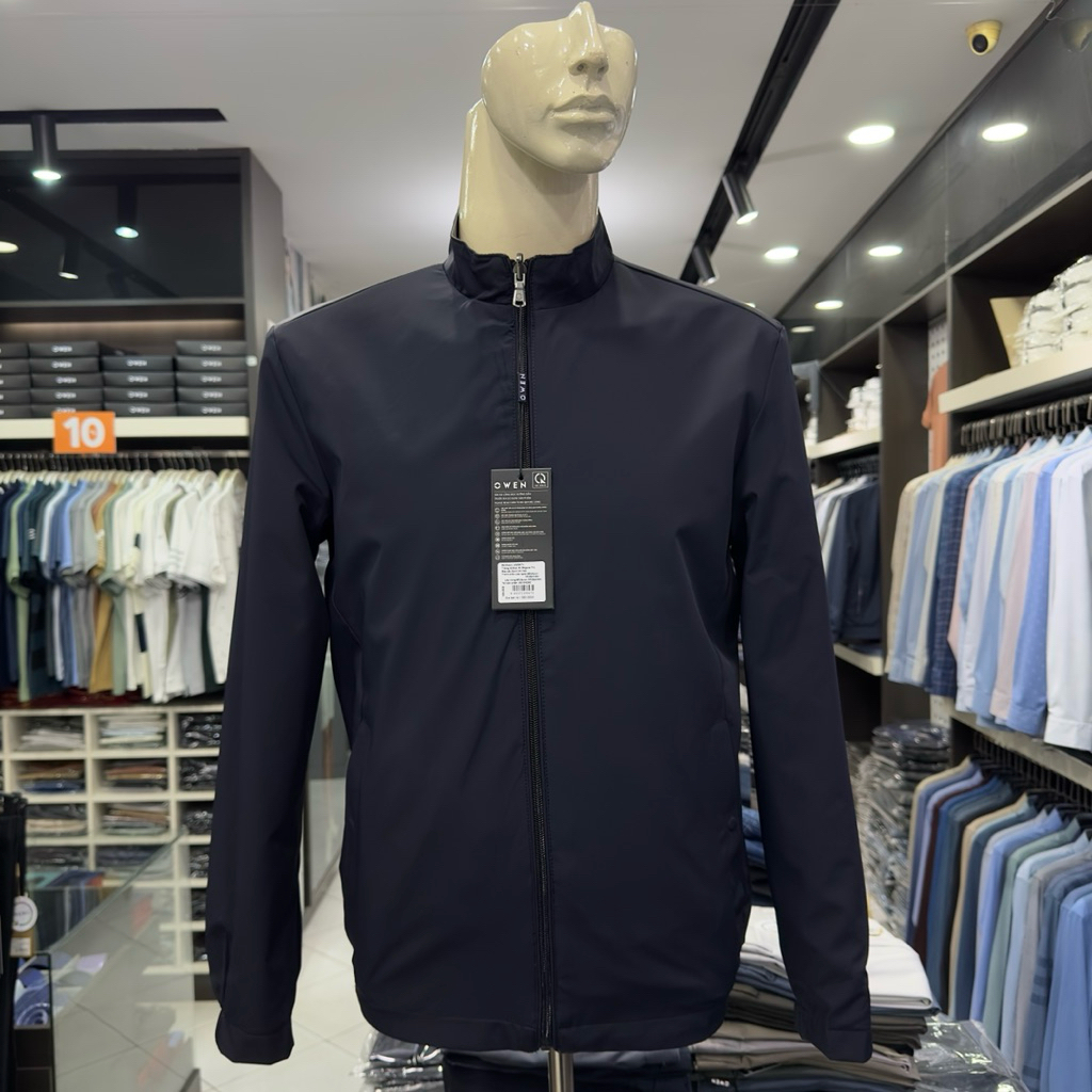 Áo khoác gió nam Owen 2 lớp màu xanh tím than regular fit 2 mặt JK256171