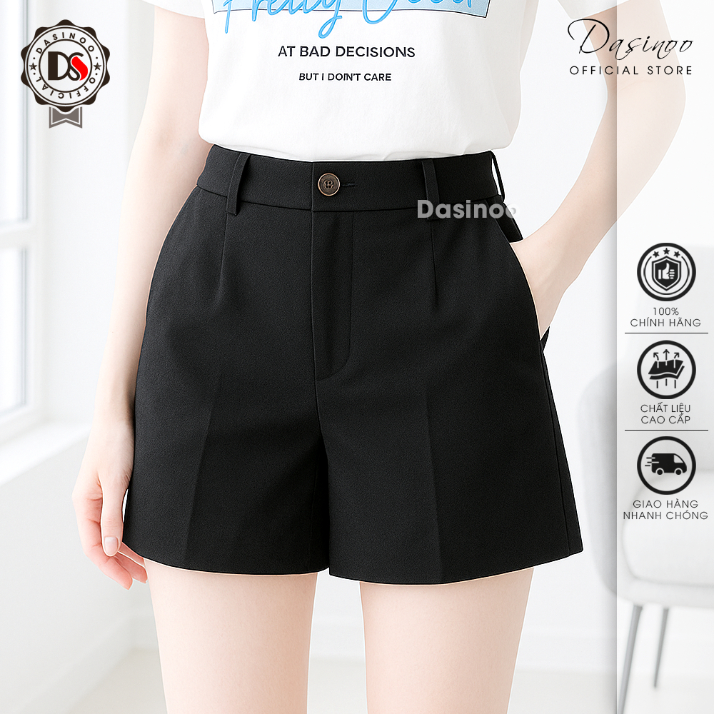 Quần Short Nữ Mùa Hè Dasinoo Ống Rộng Cạp Cao Có Big Size