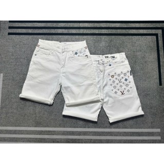  Quần short jean nam DSQ Trắng thêu full họa tiết Sau túi phong cách boy phố mẫu mới shop 