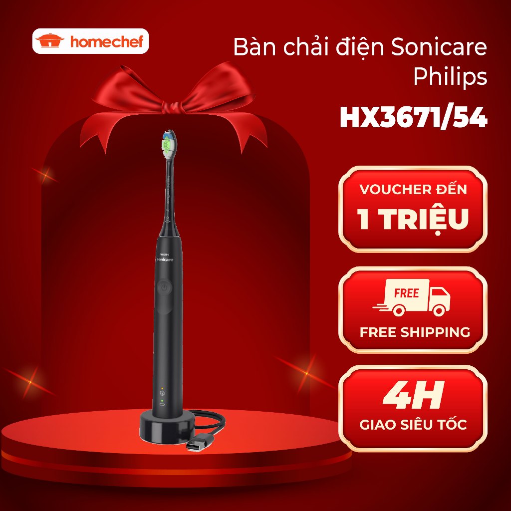 Bàn Chải Điện Philips Sonicare HX3671/54 - HX3671/23, Làm Sạch Mảng Bám Hiệu Qủa, Bảo hành 2 năm
