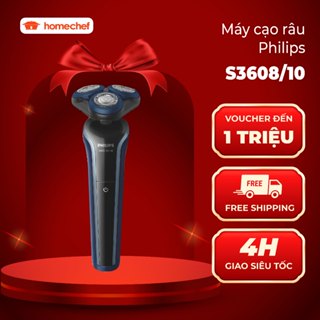  Máy cạo râu Philips S3608 an toàn cho da đầu cạo linh hoạt bảo hành 2 năm | Hàng chính hãng 