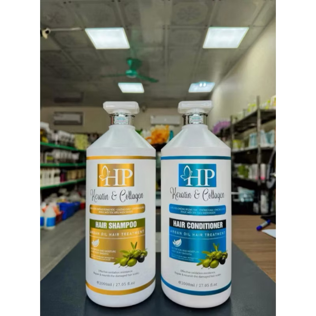 Cặp gội xả Colagen -Karetin-HP  PHỤC HỒI CHỐNG RỤNG VÀ  GIÚP MỌC TÓC 2000 ML/chai 4000ml/cặp  CHÍNH 