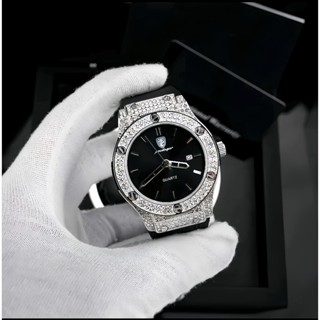 Đồng Hồ Thời Trang Nam Nữ HB Unisex Đính Đá Cực Đẹp, dây đeo silicon khóa thông minh, bảo hành về máy 12 tháng