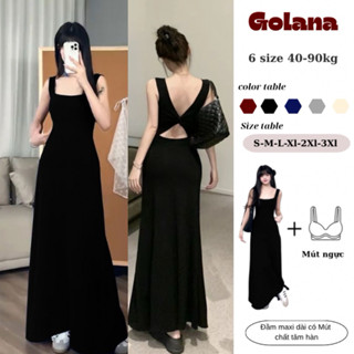  Váy 2 dây nữ cúp ngực Có Mút dáng dài đầm maxi phong cách Quyến Rũ Joe Dress   Có Bigsize  