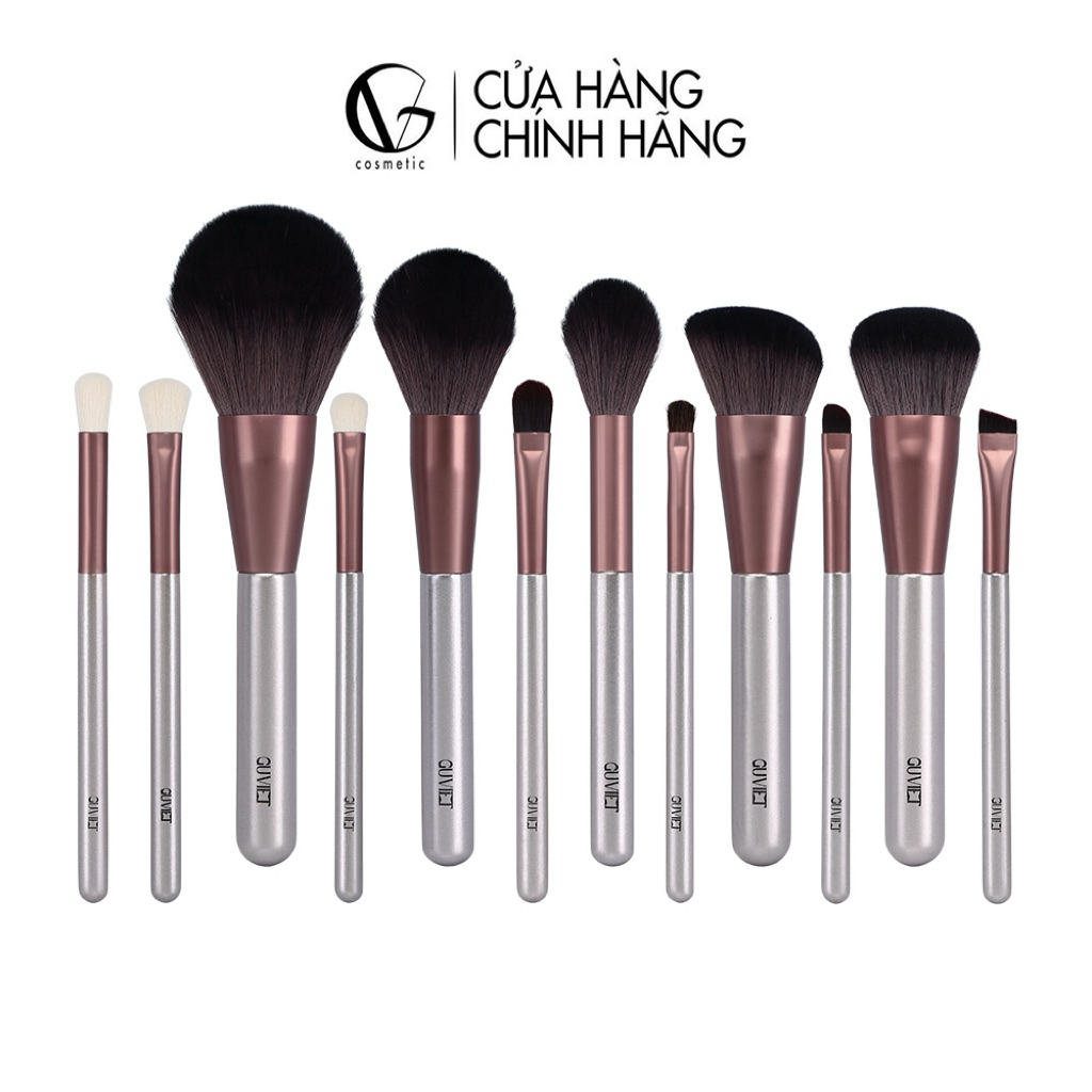 Bộ Cọ Trang Điểm Cá Nhân GUVIET 12 Cây Nâu Ngà Có Bao Da | BigBuy360 - bigbuy360.vn