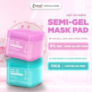 Hộp 100 miếng Mặt nạ CICA Niacinamide giảm mụn viêm đỏ, mờ thâm mụn Semi-Gel Mask Pad dành cho da mụn nhạy cảm Emmie