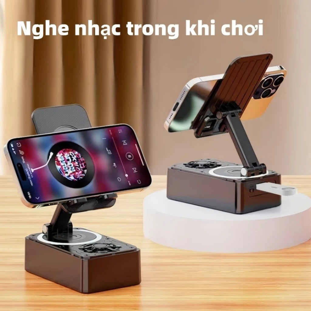 Hearth Home Giá Đỡ Điện Thoại 3 Trong 1 Kèm Loa Bluetooth Tích Hợp Sạc Dự Phòng