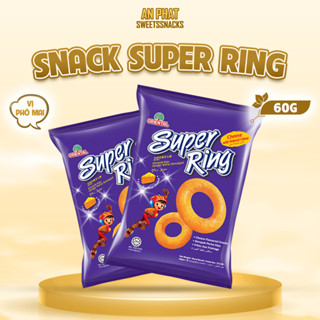 Bánh quy snack phô mai Super Ring 60g vỏ giòn ăn vặt bổ sung dinh dưỡng nhập khẩu Malaysia