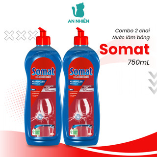 Combo 2 chai nước làm bóng Somat 750ml dùng cho máy rửa chén bát