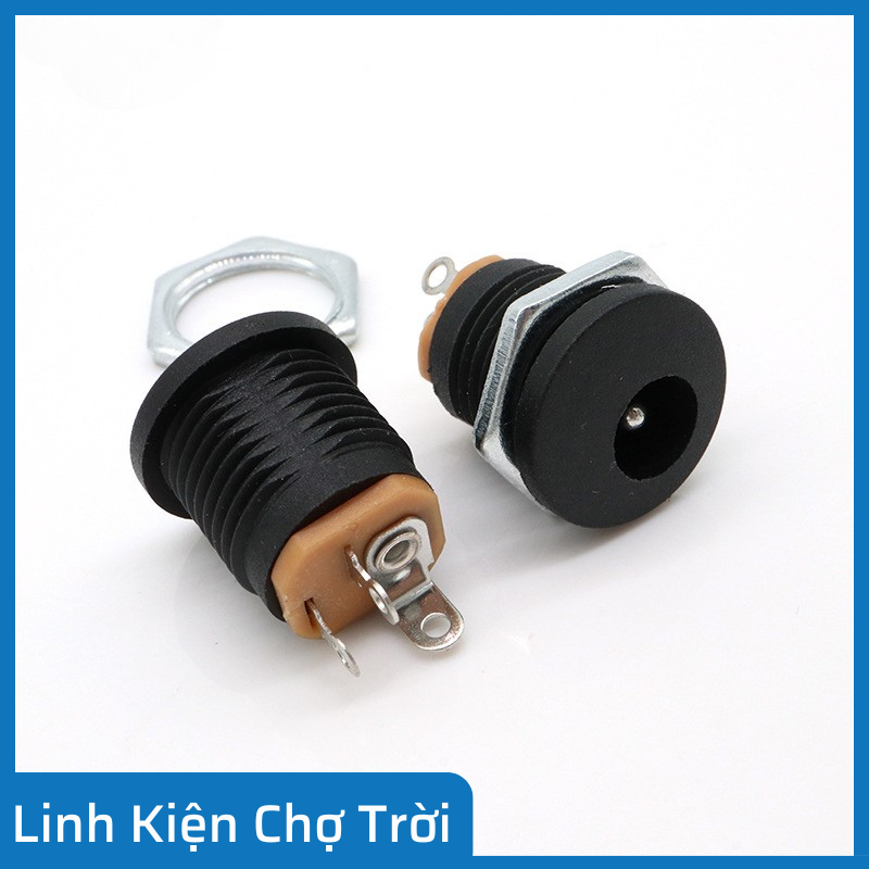 Jack DC 5.5x2.1mm Có Ốc Vặn - Jack Nguồn DC Cắm Nguồn 1 Chiều Cho Thiết Bị Điện Tử