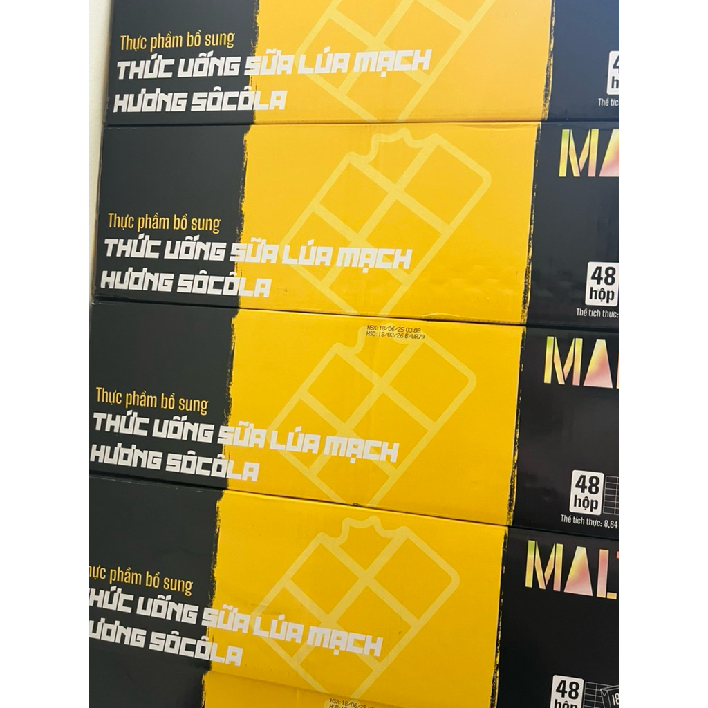 [HSD 7/2026) Thùng 48 hộp sữa lúa mạch MALTO hương sôcôla bạc hà 180ml( không phải thạch) và Sữa Soc