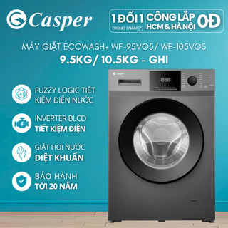   Shopee - Lắp đặt 0Đ HN HCM  Máy giặt cửa ngang Casper Inverter 9.5KG   10.5KG - WF-95VG5   WF-105VG5 - Chính hãng 