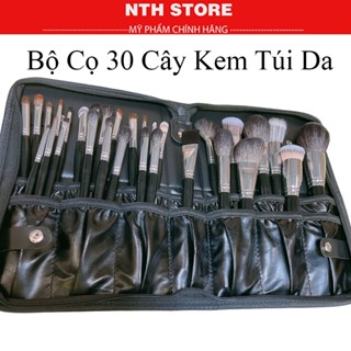  Bộ cọ lông thú 30 cây kèm bao da makeup chuyên nghiệp   đầy đủ cán cọ siêu đẹp 