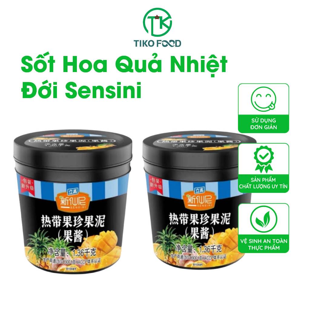 Sốt Hoa Quả Nhiệt Đới Sensini 1.3kg – Mứt Trái Cây Pha Trà, Làm Bánh, Trà Hoa Quả