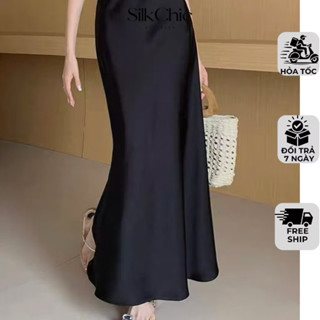  Chân Váy Midi Dáng Dài Chất Liệu Lụa Satin Mềm Mịn SC606 Chân Váy Midi Lụa Đuôi Cá Nhẹ Dáng Dài KENCO clothing 