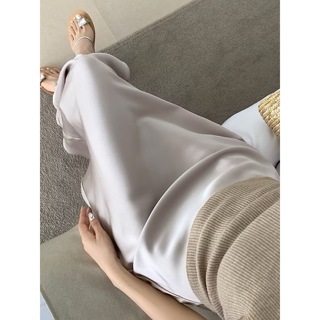 Chân Váy Midi Dáng Dài Chất Liệu Lụa Satin Mềm Mịn Chân Váy Midi Lụa Đuôi Cá Nhẹ Dáng Dài 12 THÁNG SÁU | BigBuy360 - bigbuy360.vn