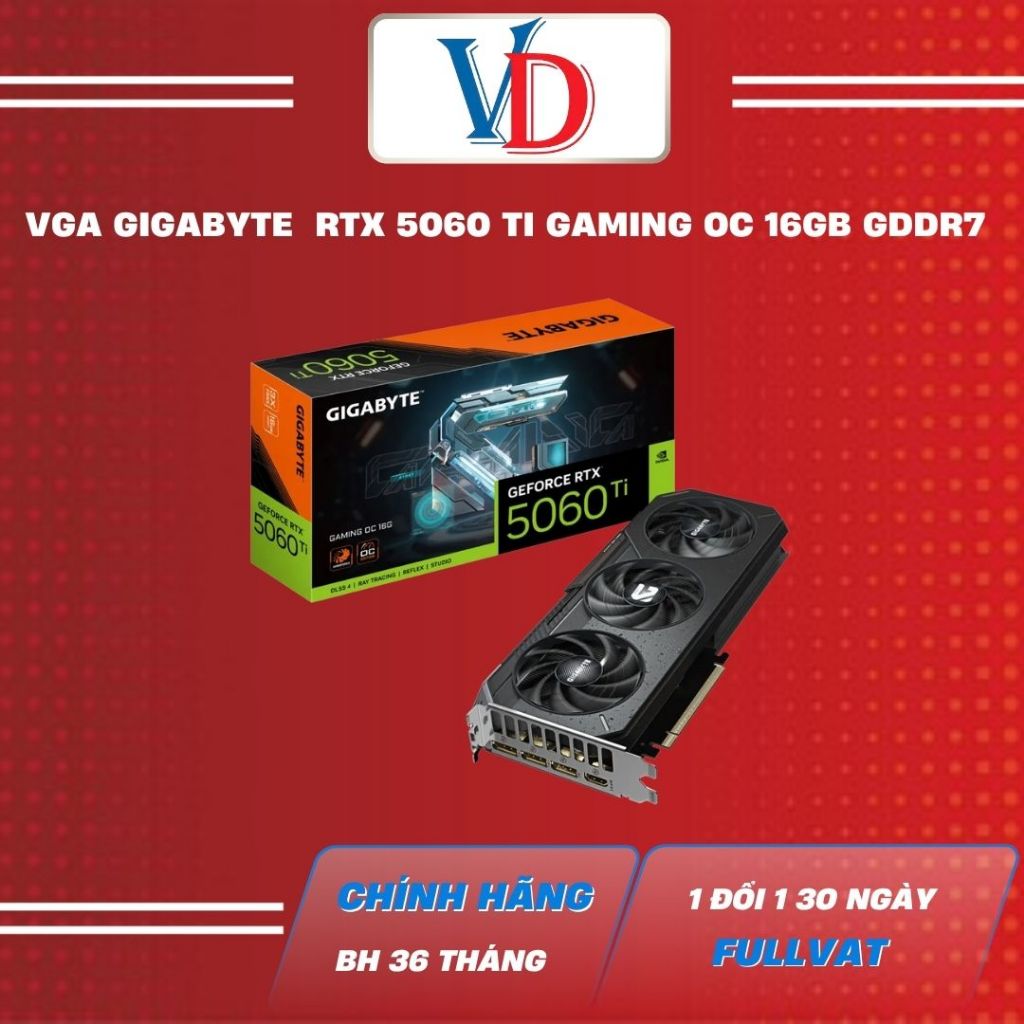 VGA Gigabyte GeForce RTX 5060 Ti Gaming OC 16GB GDDR7