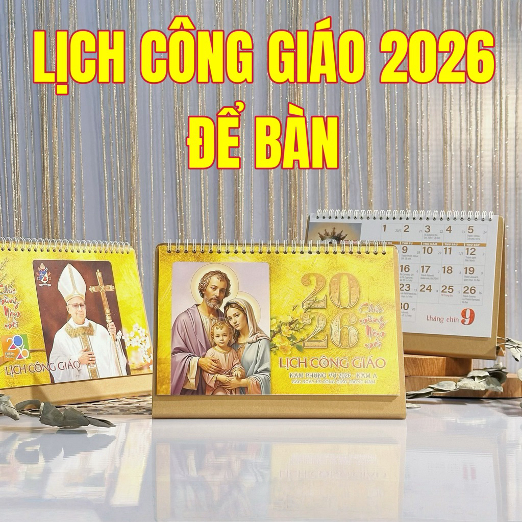 LỊCH BÀN CÔNG GIÁO 2026,  LỊCH ĐỂ BÀN CÔNG GIÁO Tặng Túi Đựng Lịch
