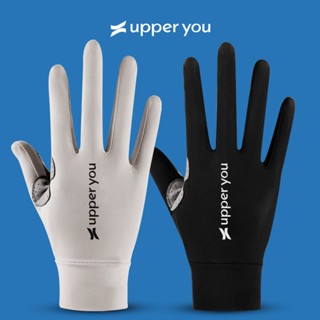 Găng Tay Lái Xe Nam Nữ Lụa băng Mát Lạnh Chống Nắng 50 UPF+ Có Lưới Thoáng Khí Upper You Ngón Tay Chạm Cảm Ứng - GLM02