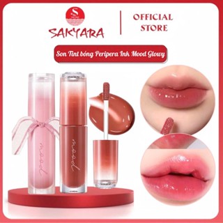 Son Tint Bóng Peripera Ink Mood Glowy Tint 4g son bóng nhẹ, bám màu lâu