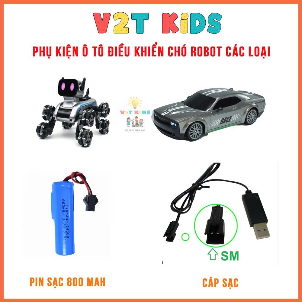 Pin Sơ Cua và Dây Sạc cho Đồ Chơi
