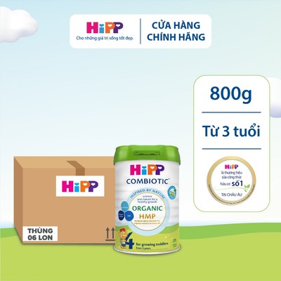 Thùng 6 lon Sữa bột công thức HiPP 4 Organic Combiotic 800g