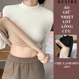 Áo cổ lọ chất Nhung len tăm lót lông cừu dày giữ nhiệt mùa đông ấm áp DESIRE H331