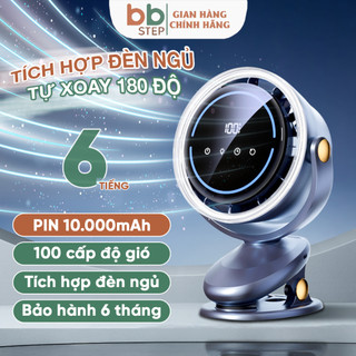  Quạt Tích Điện 10000mah Xoay Tự Động Không Tiếng Ồn Cao Cấp BBSTEP – ADT013 