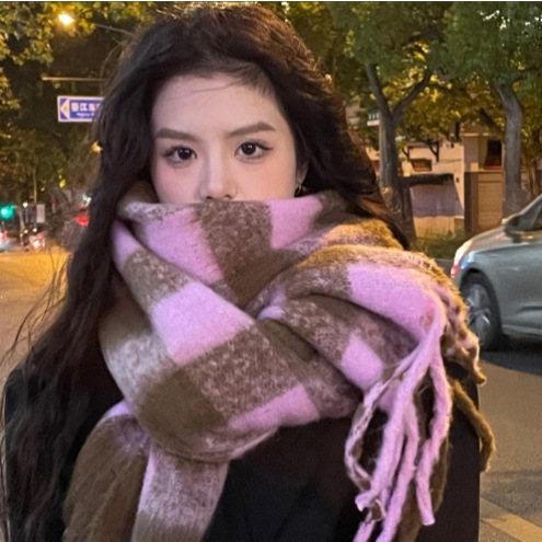 Khăn Quàng Cổ Len Dài Tua Rua KAHATS Choàng Cổ Bản To Giữ Ấm Mùa Đông Dày Dặn Style Hàn Quốc | BigBuy360 - bigbuy360.vn