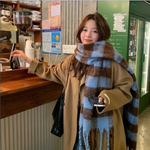 Khăn Quàng Cổ Len Dài Tua Rua KAHATS Choàng Cổ Bản To Giữ Ấm Mùa Đông Dày Dặn Style Hàn Quốc | BigBuy360 - bigbuy360.vn