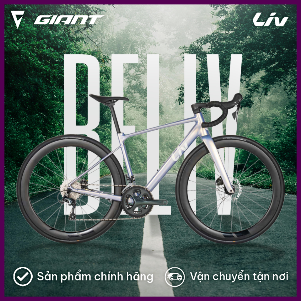 [CHÍNH HÃNG GIANT] Xe Đạp Đua Nữ BeLiv 0 2026 | Road Bike Thể Thao, Khung Carbon, 700C