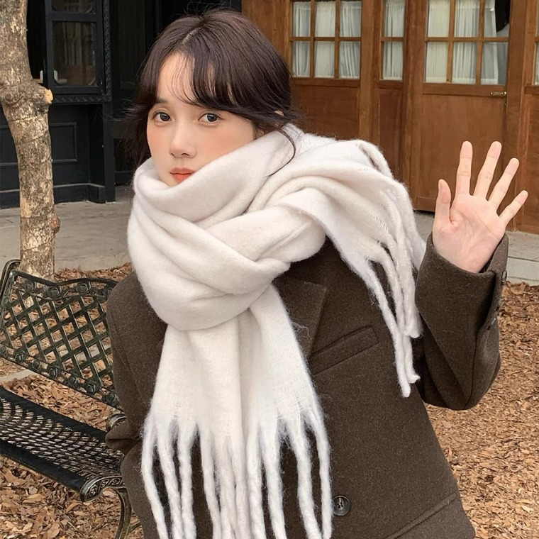Khăn Quàng Cổ Len Dài Tua Rua KAHATS Choàng Cổ Bản To Giữ Ấm Mùa Đông Dày Dặn Style Hàn Quốc | BigBuy360 - bigbuy360.vn