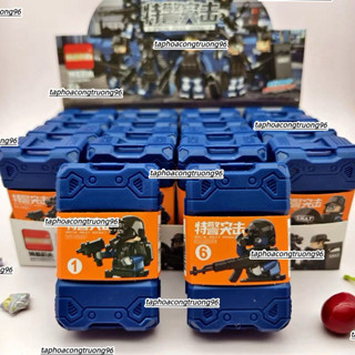  Khay 16 hộp nhựa lắp ráp biệt đội swat  lắp ráp cảnh sát chống bạo động mới đồ chơi cho bé siêu hót 