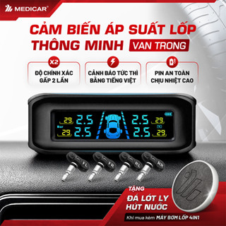 [TPMS Van Trong] CẢM BIẾN ÁP SUẤT LỐP Ô TÔ Medicar - Cảnh báo tức thì bằng Tiếng Việt, đo áp suất lốp ô tô chính xác