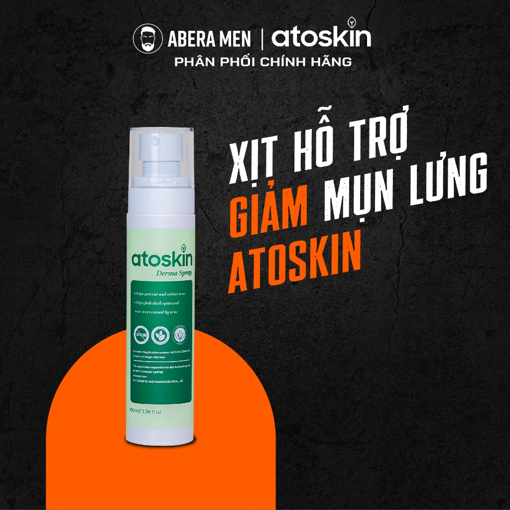 Xịt Mụn Lưng ATOSKIN - Hỗ Trợ Giảm Mụn Lưng - Mờ Thâm Mụn
