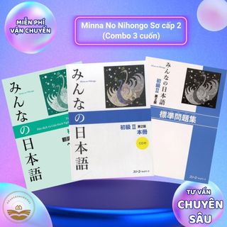 Sách - Combo Minna No Nihongo Sơ Cấp 2 - Trình Độ N4 ( Bộ 3 Cuốn In Màu ) - Tái bản